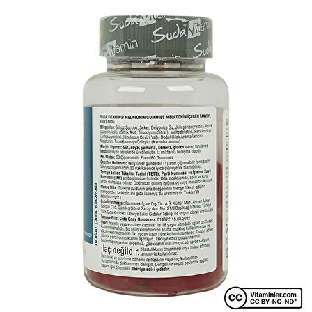 Suda Gummy Lab Melatonin 3 Mg 60 Çiğnenebilir Form - ÇİLEK