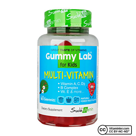 Suda Gummy Lab Multi-Vitamin For Kids 60 Çiğnenebilir Form - ÇİLEK