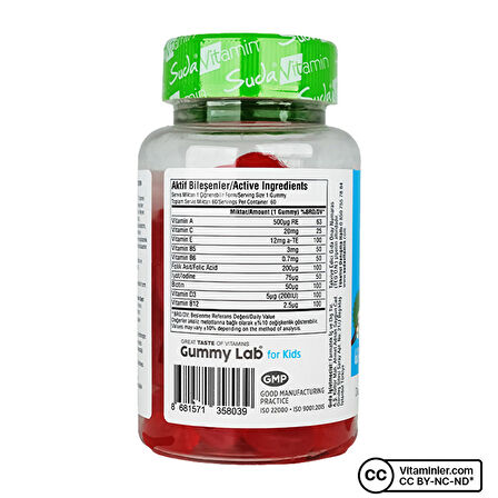 Suda Gummy Lab Multi-Vitamin For Kids 60 Çiğnenebilir Form - ÇİLEK