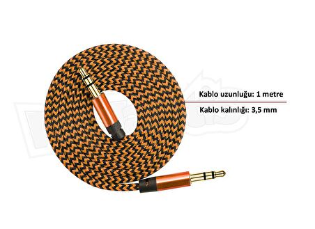 Diwu AUX Stereo 3.5mm Data Ses Örgü Kablo Bakır