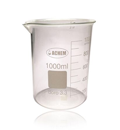 ACHEM 1000ml Cam Beher Kısa Form