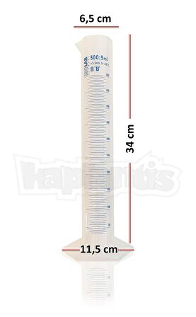 ISOLAB 500ml Plastik Mezür Mavi Skala