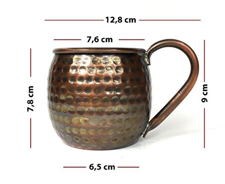 Luna Petekli Bakır Kupa Bardak Mug