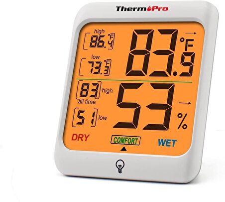 ThermoPro TP53 Termometre İç Mekan Dijital Isı ve Nem Ölçer