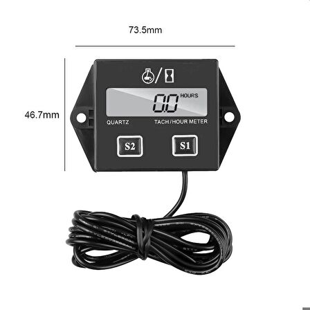 DT1112 Dijital Motor Takometre Saat Ölçer Rpm