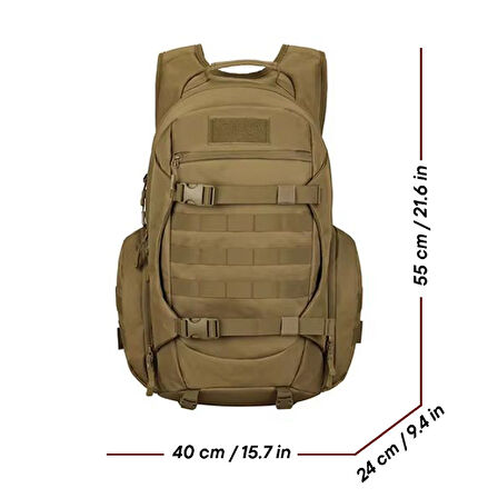 45L Su Geçirmez Outdoor Sırt Çantası Sportif Haki