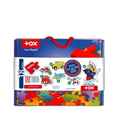 Tox Ulaşım Araçları 2+ Keçe Yapboz - Puzzle T02