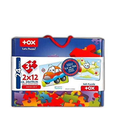 Tox Uçak Araba 3+ Keçe Yapboz - 3 Yaş Puzzle T04