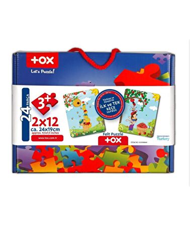 Tox Elmacı Ayı 3+ Keçe Yapboz - 3 Yaş Puzzle T44