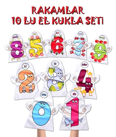 10 Parça Tox Rakamlar El Kukla Set , Eğitici Oyuncak