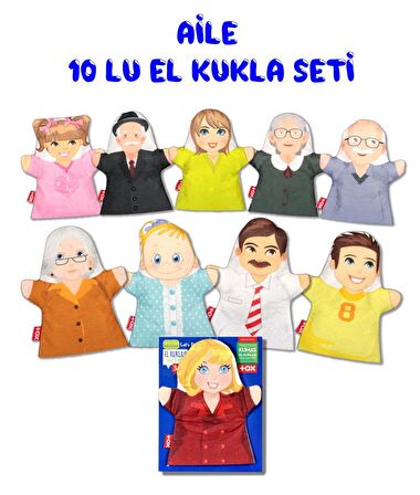 10 Parça Tox Aile Bireyleri El Kukla Set , Eğitici Oyuncak