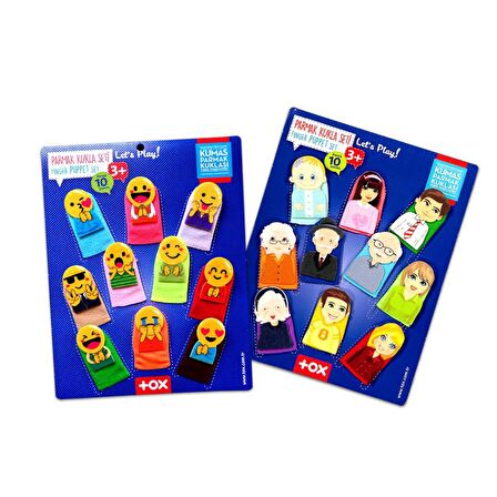 2 Set - 20 Parça Tox Emojiler ve Aile Bireyleri Parmak Kukla T106 T75-1