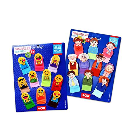 2 Set - 20 Parça Tox Emojiler ve Aile Bireyleri Parmak Kukla T106 T752