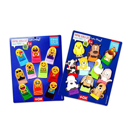 2 Set - 20 Parça Tox Emojiler ve Evcil Hayvanlar Parmak Kukla T106 T77-1