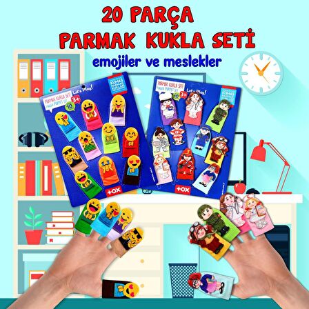 2 Set - 20 Parça Tox Emojiler ve Meslekler Parmak Kukla T106 T76-2