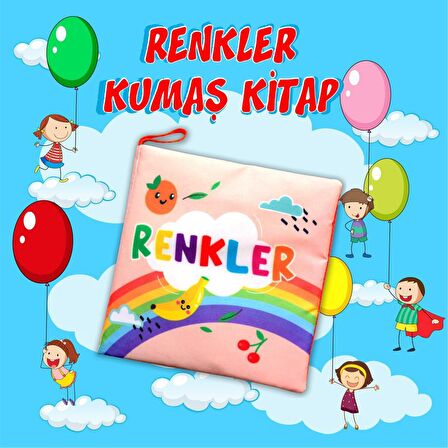 Tox Renkler Kumaş Sessiz Kitap T135 - Bez Kitap , Eğitici Oyuncak , Yumuşak ve Hışırtılı