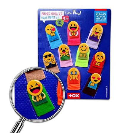 Tox Emojiler 10 Parça Parmak Kukla , Eğitici Oyuncak T106