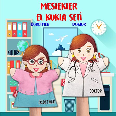 2 Parça Tox Meslekler El Kukla Set , Eğitici Oyuncak