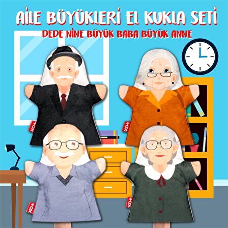 4 Parça Tox Aile Büyükleri El Kukla Set , Eğitici Oyuncak