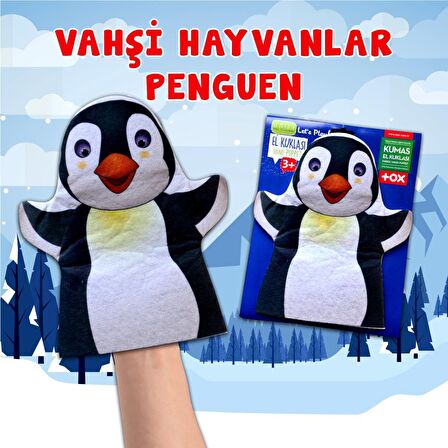 Tox Penguen Vahşi Hayvanlar Keçe El Kukla , Eğitici Oyuncak