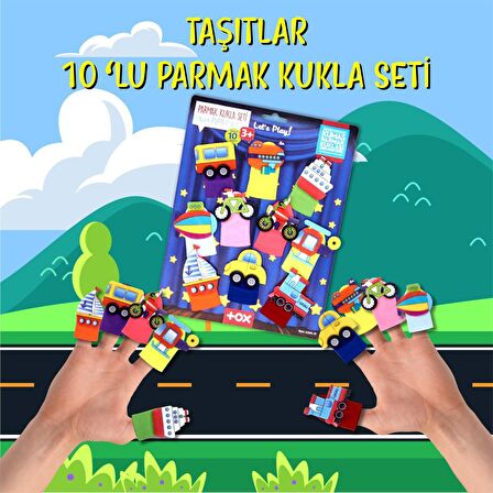 Tox Taşıtlar 10 Parça Parmak Kukla , Eğitici Oyuncak T181