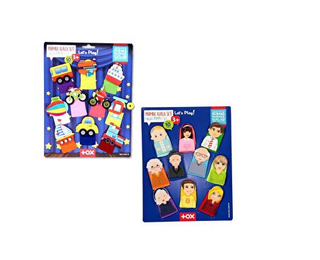 2 Set - 20 Parça Tox Taşıtlar ve Aile Bireyleri Parmak Kukla T5-1 T181