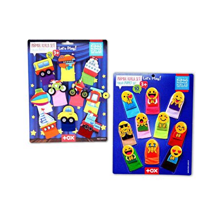 2 Set - 20 Parça Tox Taşıtlar ve Emojiler Parmak Kukla T106 T181