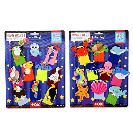 2 Set - 20 Parça Tox Deniz Canlıları ve Uçan Hayvanlar Parmak Kukla T221 T222