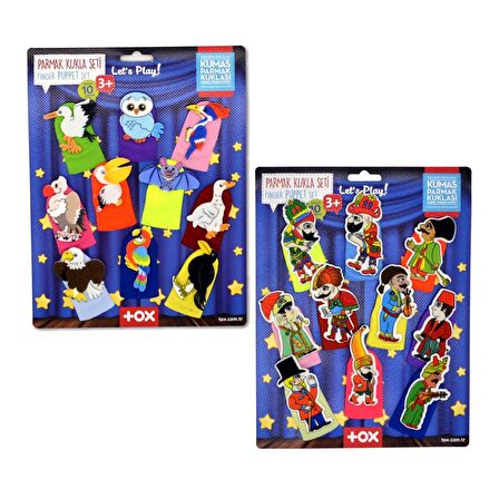 2 Set - 20 Parça Tox Hacivat Karagöz ve Uçan Hayvanlar Parmak Kukla T224 T222