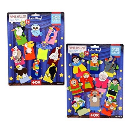 2 Set - 20 Parça Tox Masal Kahramanları ve Uçan Hayvanlar Parmak Kukla T225 T222