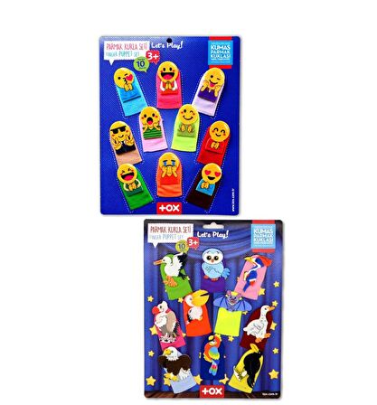 2 Set - 20 Parça Tox Emojiler ve Uçan Hayvanlar Parmak Kukla T106 T222