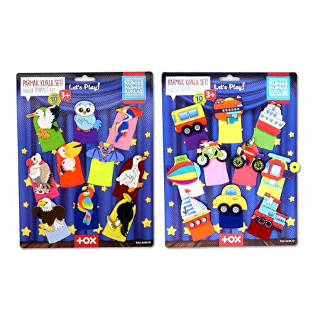 2 Set - 20 Parça Tox Taşıtlar ve Uçan Hayvanlar Parmak Kukla T181 T222