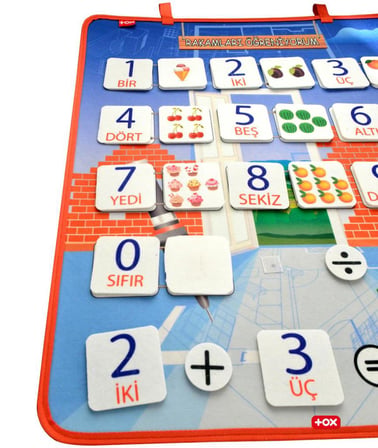 2 Set - 88 Parça  Rakamları Öğreniyorum Keçe Duvar Panoları , Eğitici Oyuncak