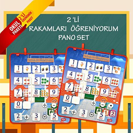 2 Set - 88 Parça  Rakamları Öğreniyorum Keçe Duvar Panoları , Eğitici Oyuncak