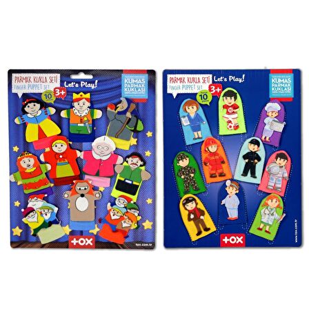 2 Set - 20 Parça Tox Masal Kahramanları ve Meslekler Parmak Kukla T76-1 T225