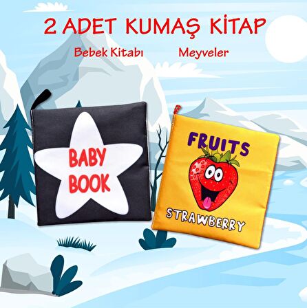 2 Kitap Tox İngilizce Siyah-Beyaz Bebek ve Kumaş Sessiz Kitap E136 E126 - Bez Kitap , Eğitici Oyuncak , Yumuşak ve Hışırtılı