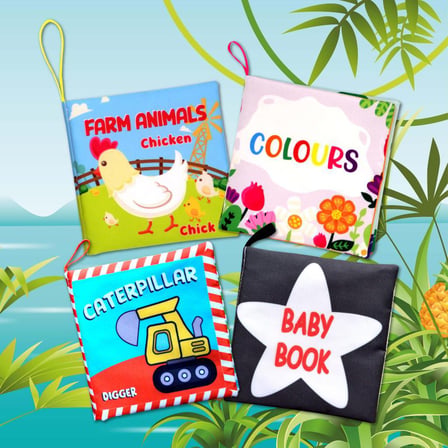 4 Kitap Tox İngilizce Renkler , İş Makineleri , Çiftlik Hayvanları Ve Bebek Kumaş Sessiz Kitap E118 E119 E136 E129 - Bez Kitap , Eğitici Oyuncak , Yumuşak Ve Hışırtılı