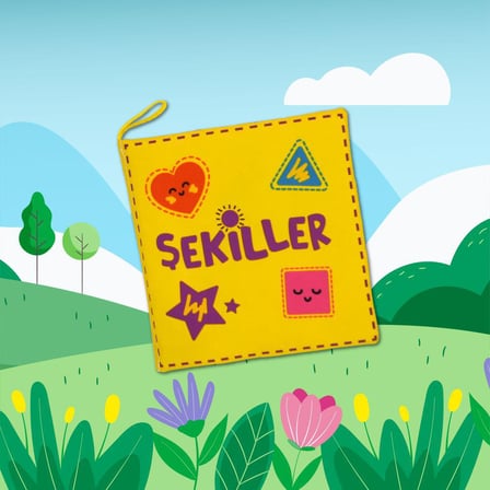 Tox Şekiller Kumaş Sessiz Kitap T395 - Bez Kitap , Eğitici Oyuncak , Yumuşak ve Hışırtılı