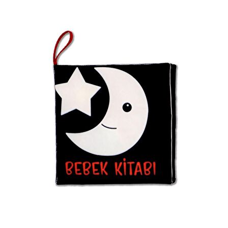 Tox Bebek Siyah-Beyaz Kumaş Sessiz Kitap T397 - Bez Kitap , Eğitici Oyuncak , Yumuşak ve Hışırtılı