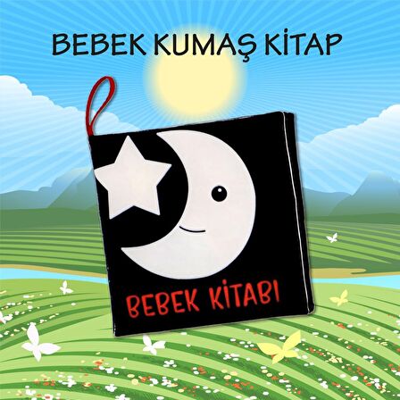 Tox Bebek Siyah-Beyaz Kumaş Sessiz Kitap T397 - Bez Kitap , Eğitici Oyuncak , Yumuşak ve Hışırtılı