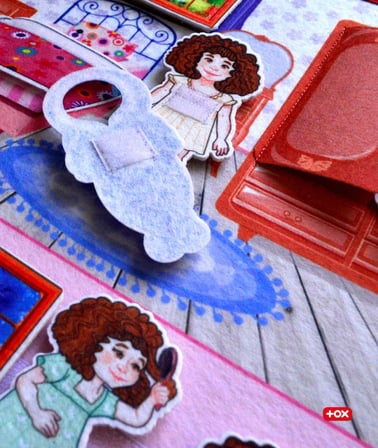 2 Set - 27 Parça Tox Banyo ve Yatak Odası Keçe Cırtlı Aktivite Sayfası - Çocuk Etkinlik , Eğitici Oyuncak