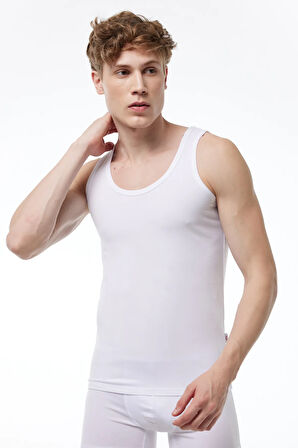 Erkek 3 lü Beyaz Modal Atlet 3M008