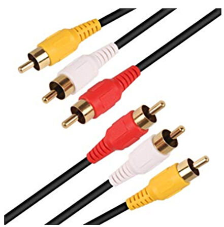 5MT 3 Rca To 3 Rca Görüntü ve Ses Kablosu Tos Kablo 5 Metre