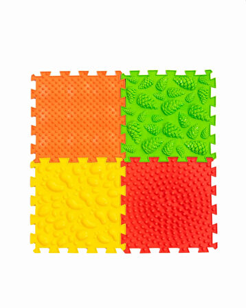 4 Modüllü Ortopedik,Dokunsal Oyun Matları