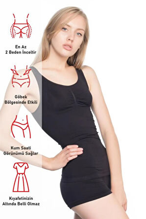 Siyah 5014 Göğsü Açık Yarım Kollu Korse