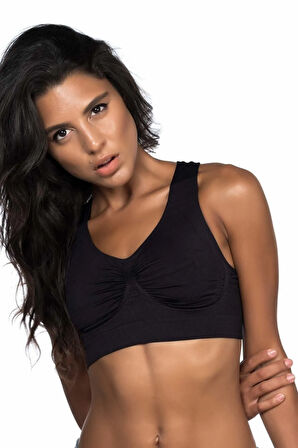 4011 Dikişsiz Sporcu Sütyen Siyah