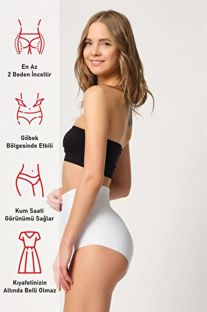 Beyaz 2819 Slip Double Karın Toparlayıcı Lazer Korse