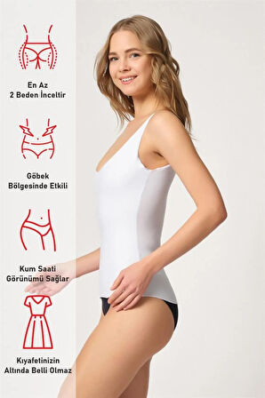 Beyaz 2815 Double Cotton Korse Atlet