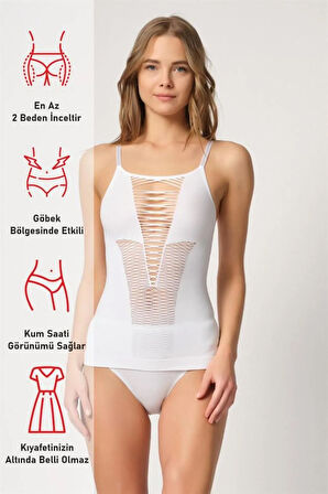 Beyaz 5038 Ip Askılı Fantazi Atlet Korse