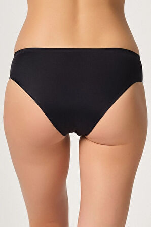 Kadın Siyah Yapıştırma Lazer Kesim Külot